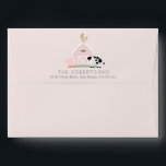 Farm Animals Barnyard Pink  Envelope<br><div class="desc">This cute and modern envelope features a pig,  chicken,  and cow with a red barn on a blush pink background. The inside features a white background with black cow patterns. Personalize for your needs. You can find matching products at my store.</div>