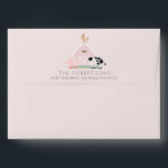Farm Animals Barnyard Pink  Envelope<br><div class="desc">This cute and modern envelope features a pig,  chicken,  and cow with a red barn on a blush pink background. The inside features a white background with black cow patterns. Personalize for your needs. You can find matching products at my store.</div>