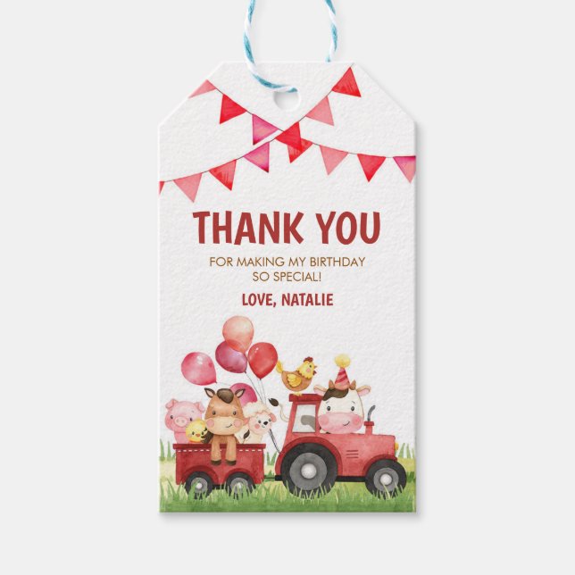 Farm Animals, Barnyard, Ranch Gift Tags (Front)