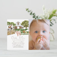 Farm Animals Barnyard W/C Photo 1st Birthday