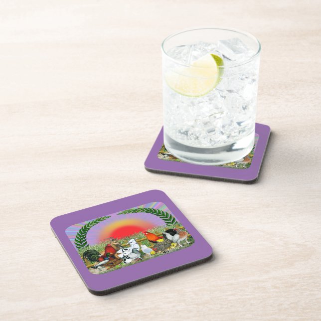 Farm Animals Beverage Coaster (Right Side)