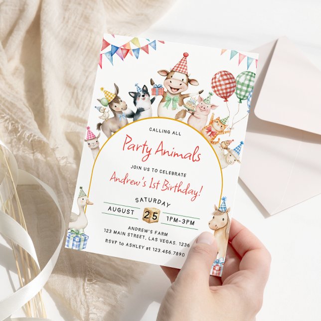 Farm Animals Birthday Barnyard Birthday Party Invitation (Creator Uploaded)