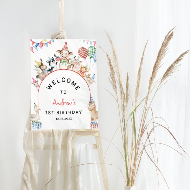 Farm Animals Birthday Barnyard Welcome Foam Board (Creator Uploaded)