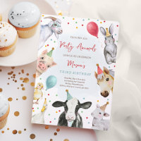 Farm Animals Birthday Boy Barnyard Birthday Party Invitation