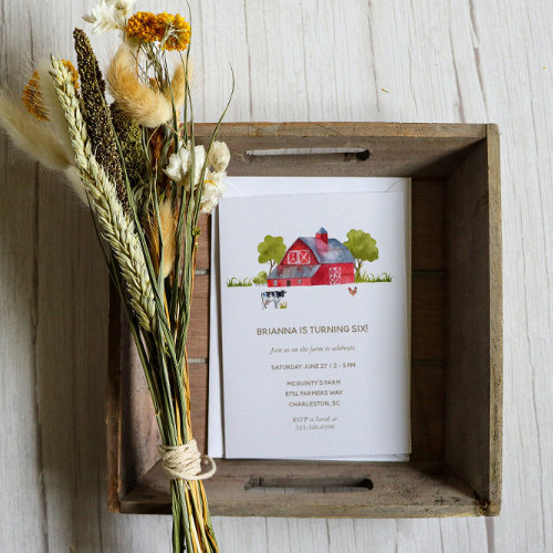 Farm Animals Birthday Celebration Invitation