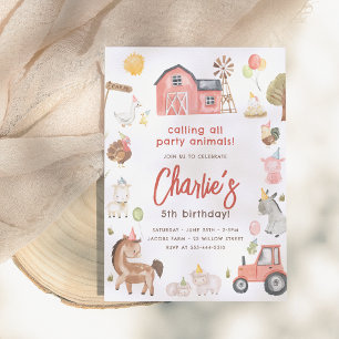Farm Animals Birthday Invitation