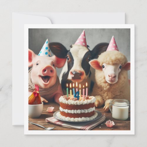 Farm animals birthday invitation barnyard bday invitation