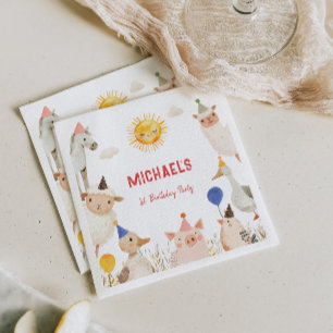 Farm Animals Birthday Napkins
