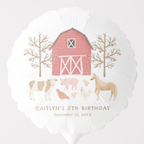 Farm Animals Birthday Party Balloon