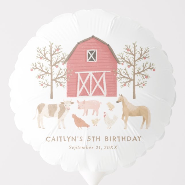 Farm Animals Birthday Party Balloon (Front)