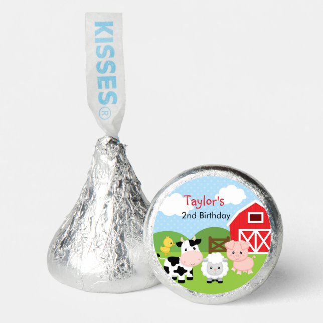 Farm Animals Birthday Party Candy Favors (Front)
