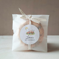 Farm Animals Birthday Party Classic Round Sticker