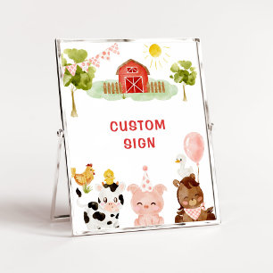 Farm animals birthday party Custom Poster