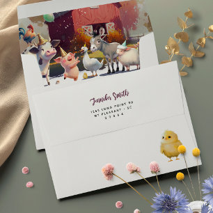 Farm Animals Birthday Party Envelope