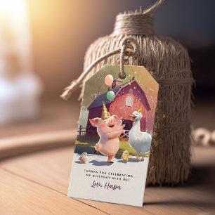 Farm Animals Birthday Party Favor Gift Tags