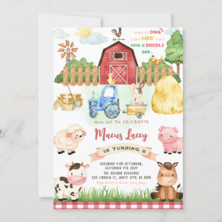 Farm Animals Birthday Party Invitation