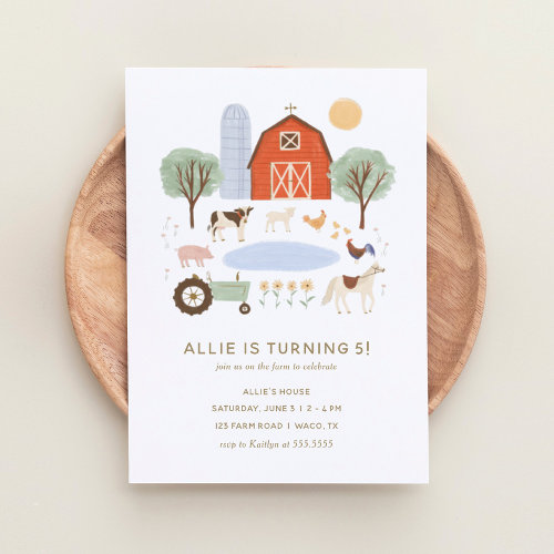 Farm Animals Birthday Party Invitation