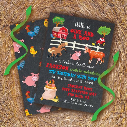 Farm Animals Birthday Party Invitation