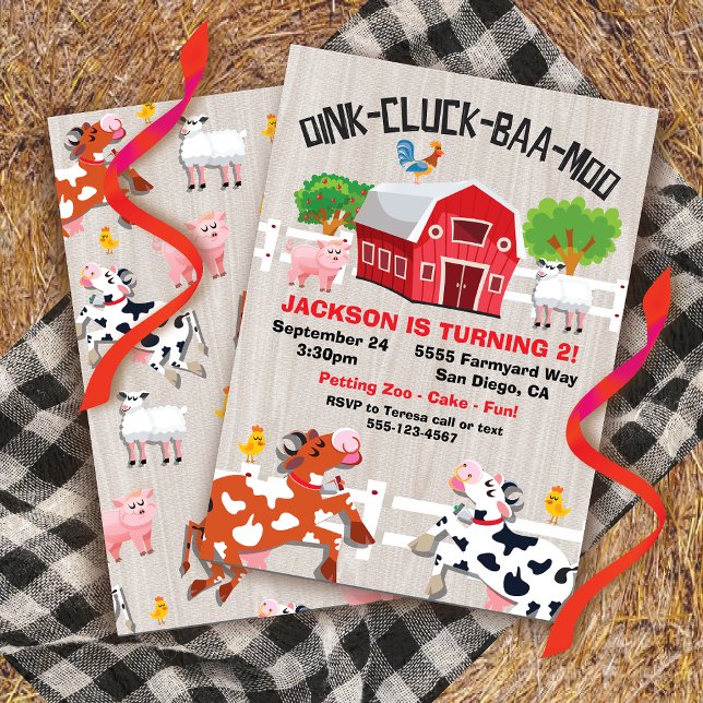 Farm Animals Birthday Party Invitation (Creator Uploaded)