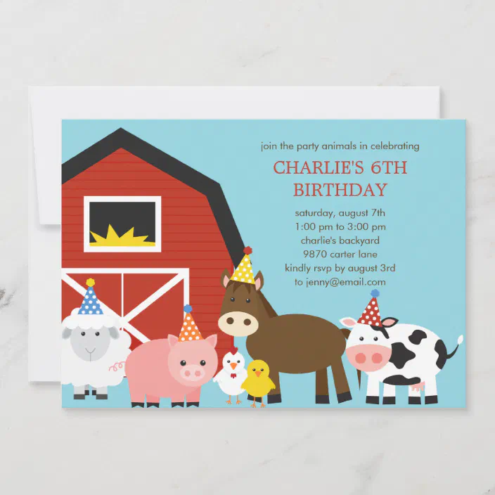 Farm Birthday Invitations