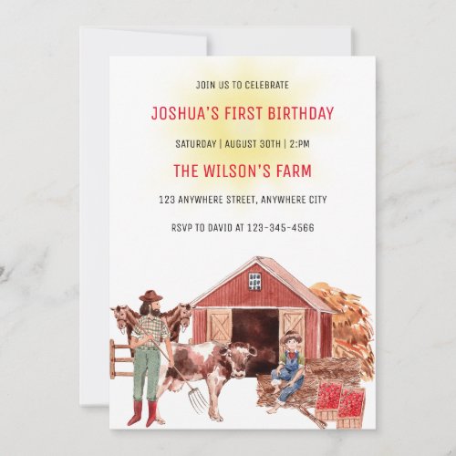 Farm Animals Birthday Party Invitation