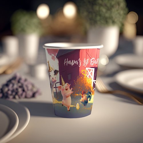 Farm Animals Birthday Party Paper Cups