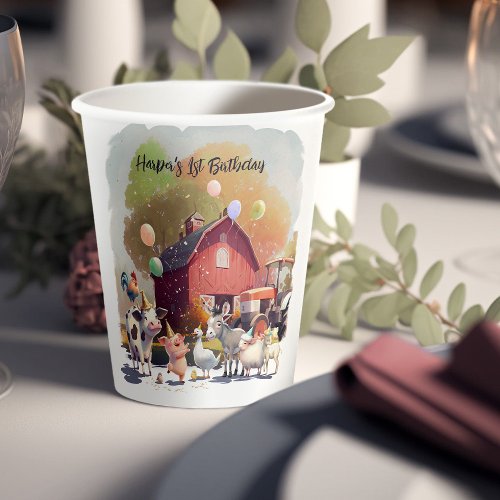 Farm Animals Birthday Party Paper Cups