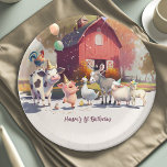 Farm Animals Birthday Party Paper Plates<br><div class="desc">Farm Animals Paper Plates for Barn Birthday Parties ... Oink Baa Moo and a Cock-a-Doodle Doo! Farm animals, barn, pig, cow, sheep, donkey, goose, rooster, farm-themed party supplies. Personalize these plates with your party details easily and quickly. Press the "customize it" button to further re-arrange and format the style and...</div>