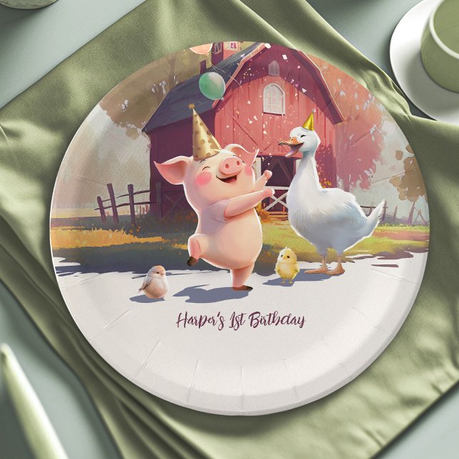 Farm Animals Birthday Party Paper Plates (Creator Uploaded)