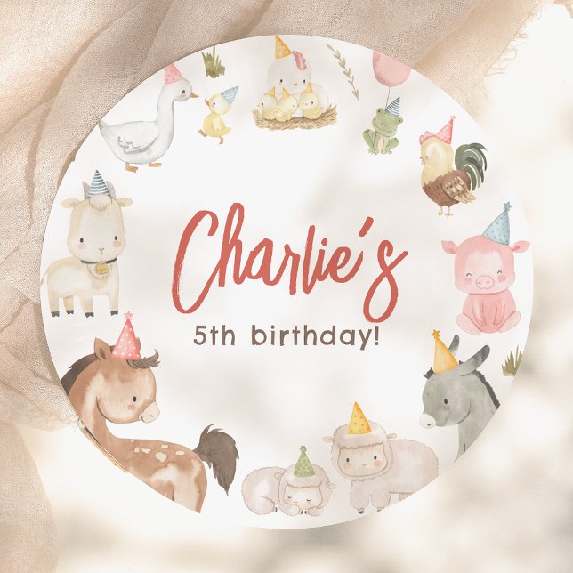 Farm Animals Birthday Party Paper Plates (Creator Uploaded)