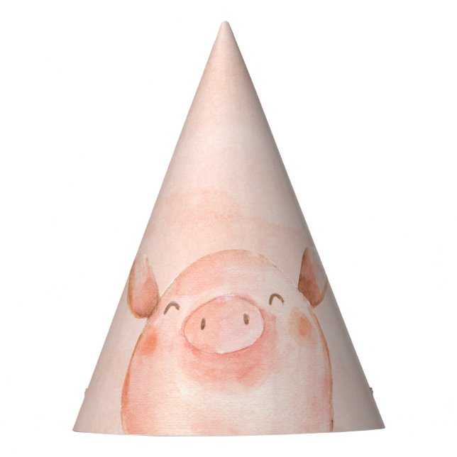 Farm Animals Birthday Party Pig Party Hat (Front)
