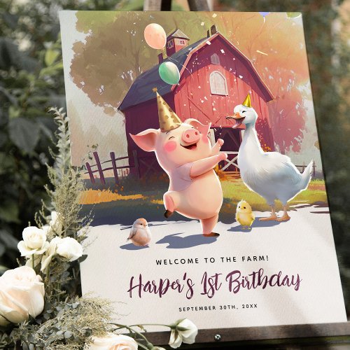 Farm Animals Birthday Party Welcome Sign