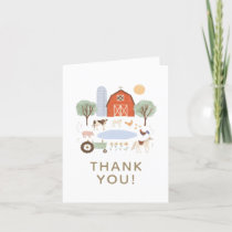 Farm Animals Birthday Thank You Card