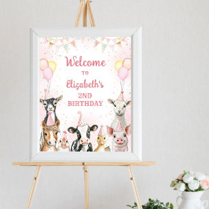 Farm Animals Birthday Welcome Sign
