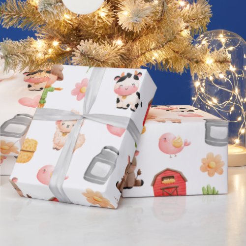 Farm Animals Birthday Wrapping Paper