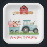 Farm Animals Blue Boy Barnyard Birthday Party Paper Plates<br><div class="desc">Farm Animals Blue Boy Barnyard Birthday Party Paper Plates.</div>
