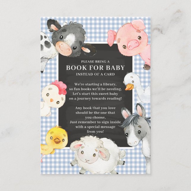 Farm Animals Book for Baby Enclosure Card (Front)