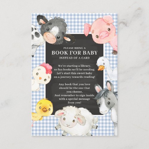 Farm Animals Book for Baby Enclosure Card