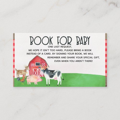 Farm animals books for baby baby shower insert