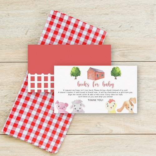 Farm animals _ books for baby ticket enclosure card