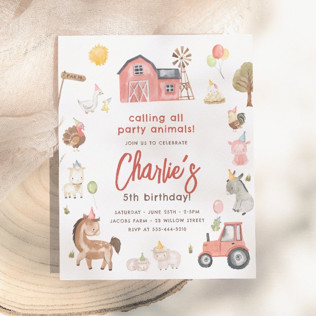 Farm Animals Budget Birthday Invitation (Creator Uploaded)