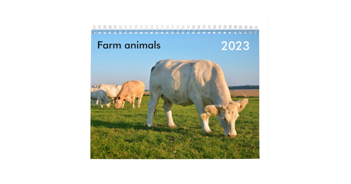 Farm animals calendar Zazzle