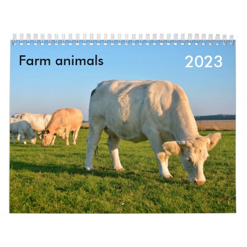 Farm animals calendar