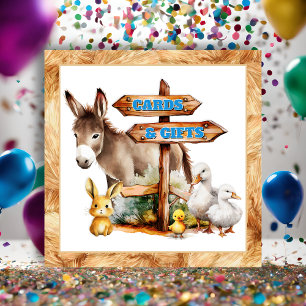 Farm Animals Cards and Gifts Birthday Party Table  Foam Board