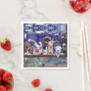 Farm Animals Christmas Napkins