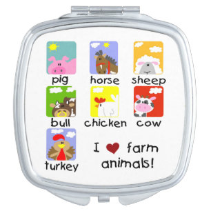 Farm Animals Compact Mirror