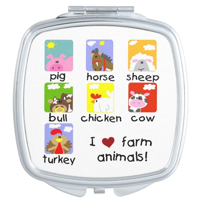 Farm Animals Compact Mirror (Front)