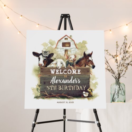 Farm Animals Country Birthday Welcome Sign