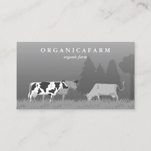 Farm Animals Cow Ox Farmer Business Card