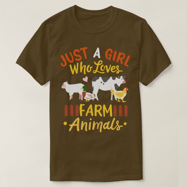 Farm Animals Cow Sheep Duck Chicken T-Shirt (Design Front)